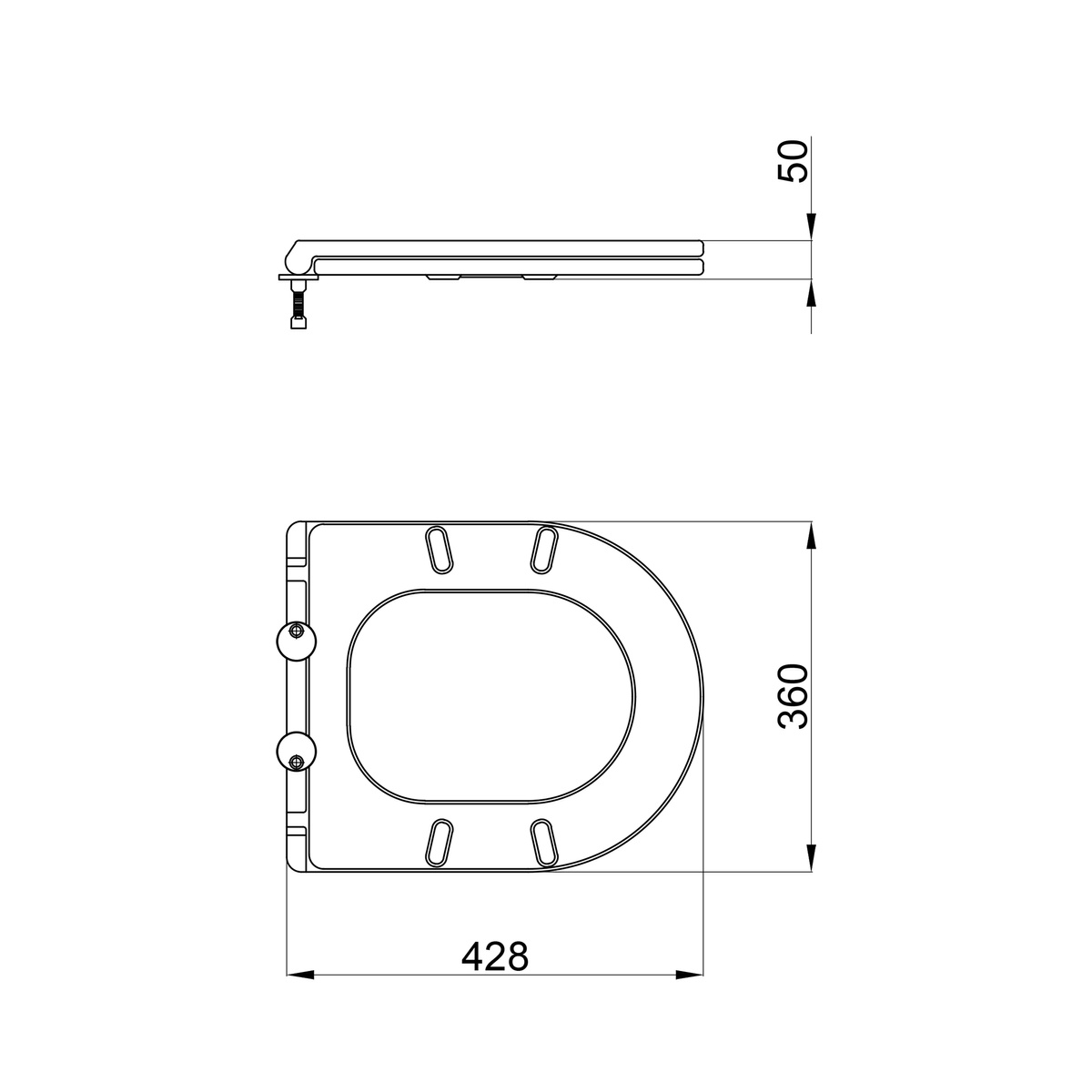 Сиденье для унитаза Q-TAP Slim QT99HY2411W с микролифтом дюропласт 360x430мм быстросъемное 135мм между креплениями белое