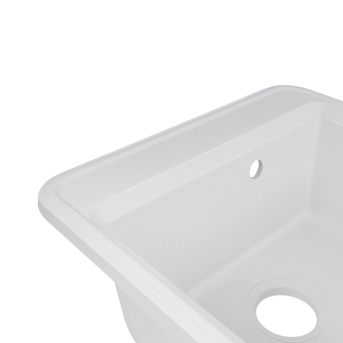 Мийка для кухні гранітна квадратна Q-TAP CS 505x505x220мм із сифоном біла QTCS5151WHI