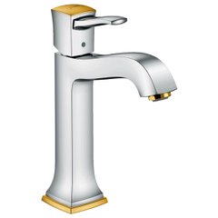 Змішувач для раковини одновентильний HANSGROHE Metropol Classic золотий латунь з донним клапаном 31302090