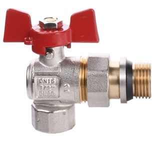 Кран кульовий WATER VALVE Q003 NV-V124 1/2" вн-зв з американкою кутовий PN20бар 000010166