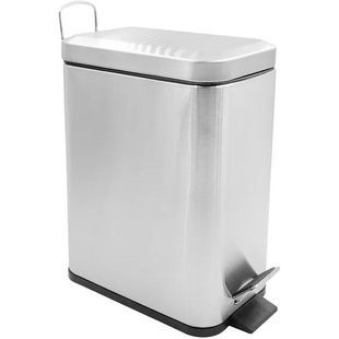 Ведро для мусора на 5л прямоугольное ZERIX Sansa-TC0105 с крышкой и педалью 310x292x140мм нержавеющая сталь сатин ZX5893
