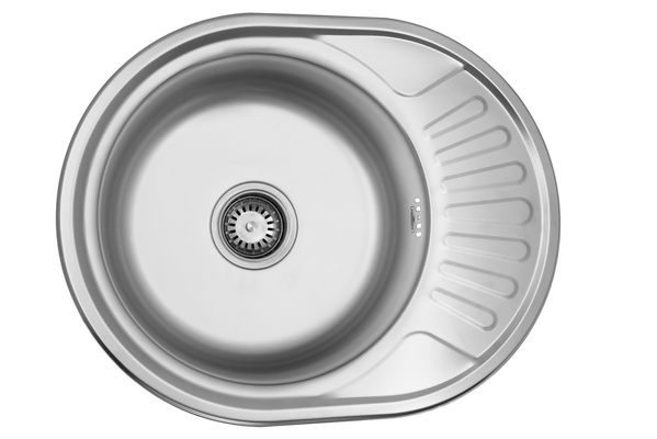 Мийка для кухні із нержавіючої сталі овальна KRONER KRP 570x450x160мм мікротекстура 0.6мм із сифоном CV022771