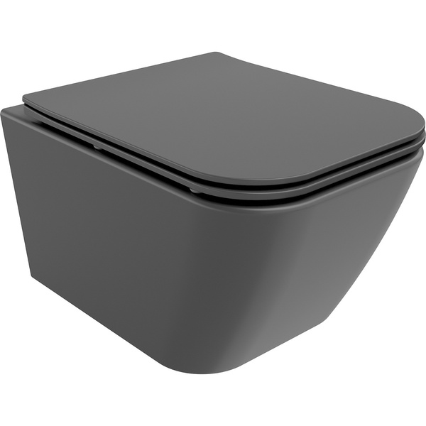 Унітаз підвісний безобідковий сірий MEXEN Madox із сидінням з мікроліфтом MEX-30154061