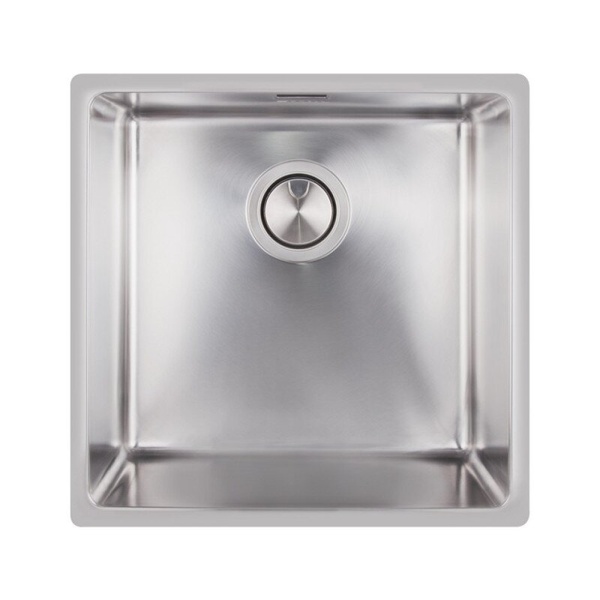 Мийка на кухню металева квадратна врізна під стільницю APELL 440мм x 440мм матова 1мм із сифоном FEM40UBC