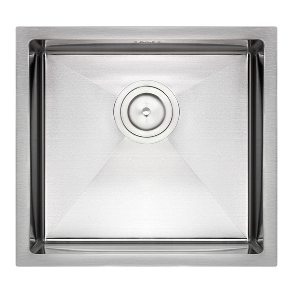 Кухонна мийка із нержавіючої сталі прямокутна врізна під стільницю Q-TAP 430мм x 480мм матова 2.7мм із сифоном QTD484310