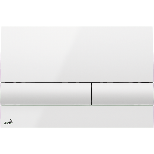 Кнопка зливу для інсталяції ALCAPLAST пластикова подвійна глянцева біла M1710