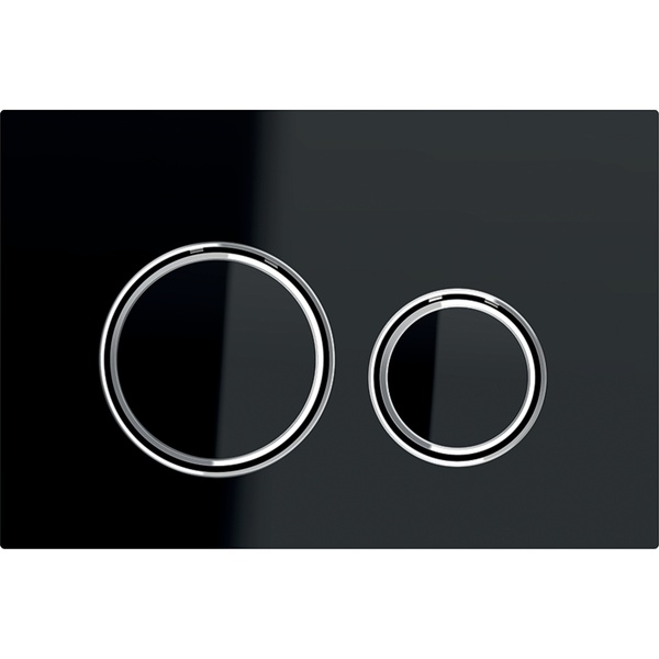 Кнопка слива для инсталляции GEBERIT Sigma21 стеклянная двойная глянцевая черная 115.884.SJ.1