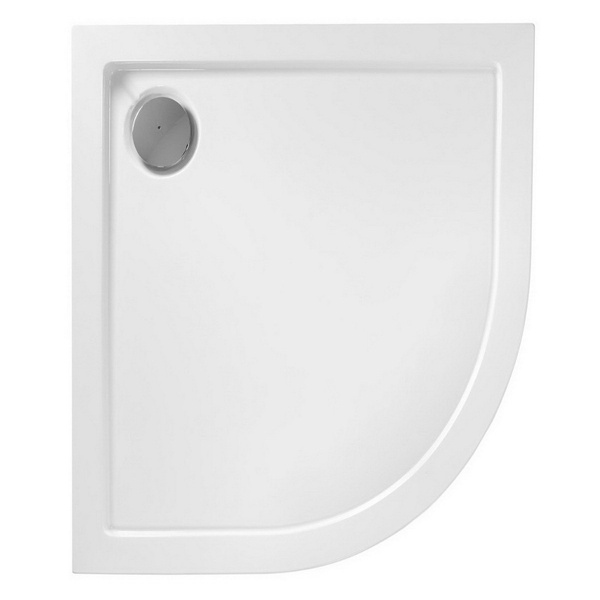 Піддон для душової кабіни REA Look R 100x80x6см напівкруглий акриловий із сифоном білий REA-K7906