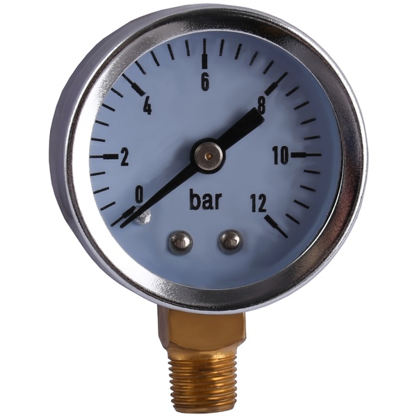 Манометр для тиску води OPTIMA на 12 бар з нижнім підключенням 1/8" корпус Ø40 мм 000008245