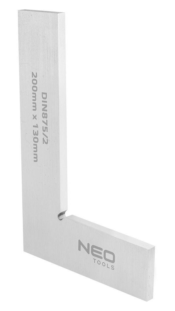 Угольник Neo Tools прецизионный, 20x13см, 90град, DIN875/2, углеродистая сталь.