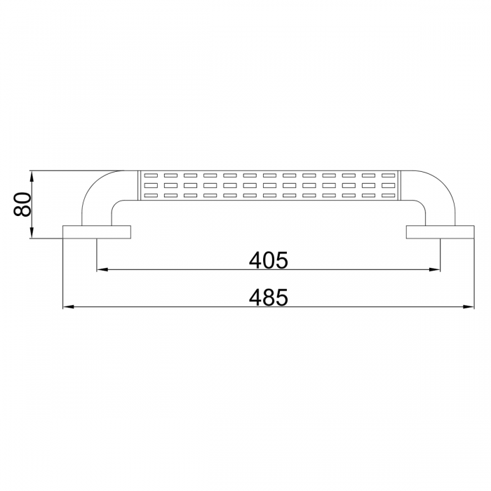 Поручень настінний для ванної FRAP 485мм прямий округлий пластиковий білий F8101