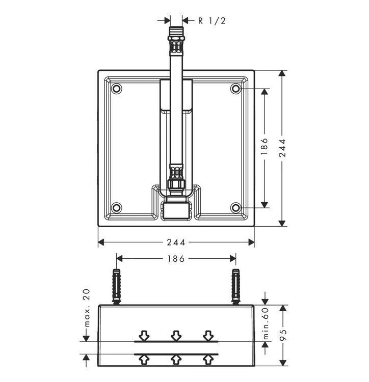 Прихована частина верхнього душу HANSGROHE AXOR Citterio C 26039180