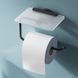 Тримач для туалетного паперу із поличкою AM.PM X-Joy округлий металевий чорний A85A341522 8 з 8