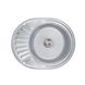 Кухонна мийка нержавейка овальна LIDZ 450мм x 570мм мікротекстура 0.6мм із сифоном LIDZ604406DEC160 1 з 2