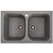 Мийка для кухні гранітна прямокутна PLATINUM 7950 Equatoria 785x498x200мм без сифону на дві чаші сіра PLS-A35795 1 з 7