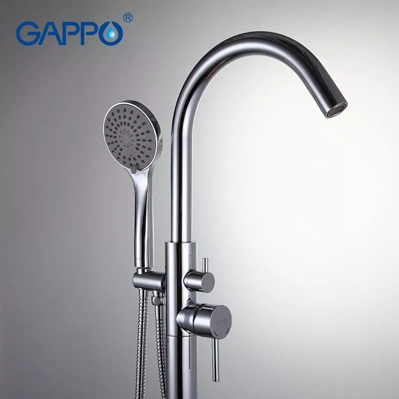 Cмеситель для ванны напольный GAPPO хром латунь G3098