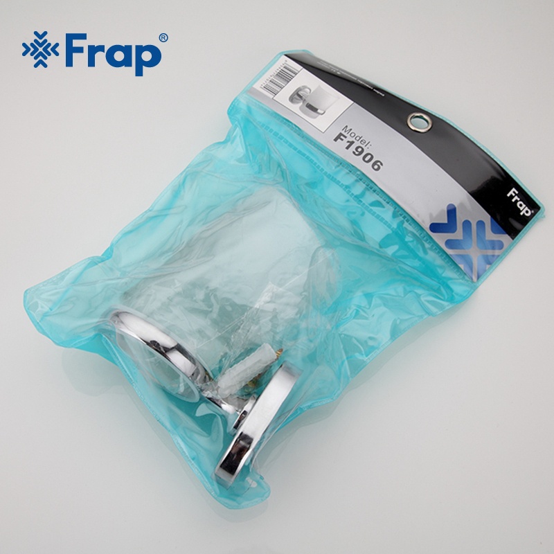 Стакан для зубных щеток FRAP F1906 округлый стеклянный хром
