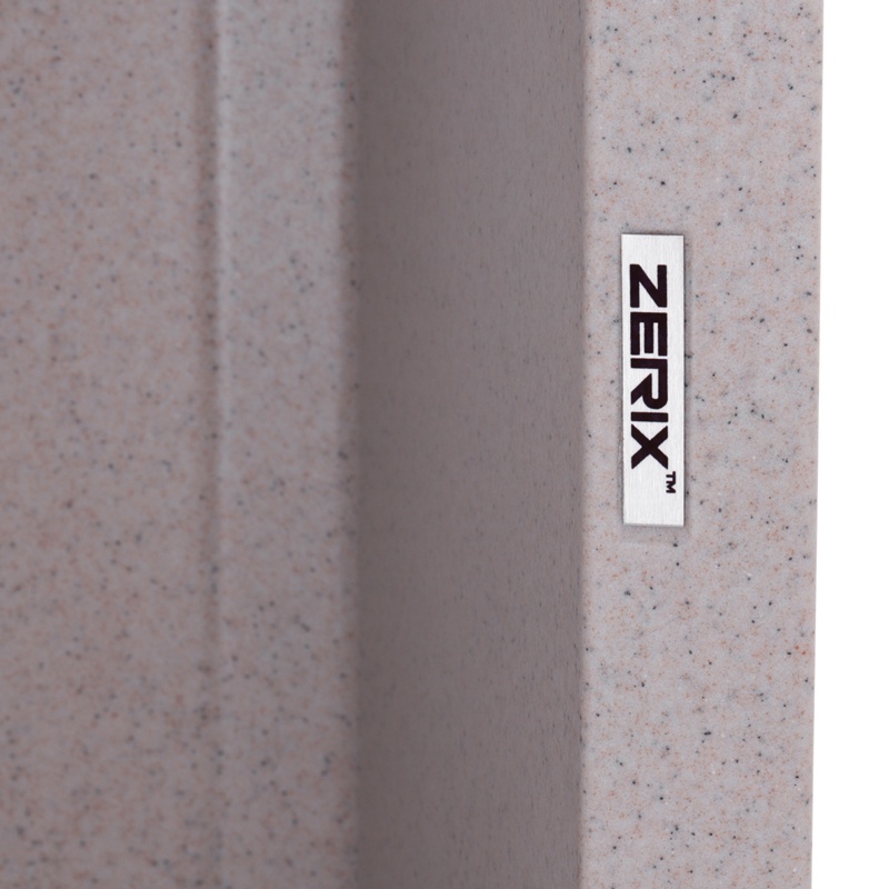 Мийка для кухні гранітна прямокутна ZERIX ZS-7950S-07 790x500x230мм із сифоном бежева ZX4582