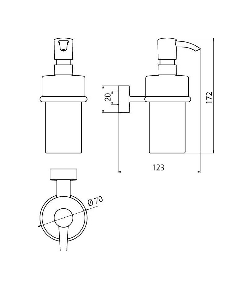 Дозатор для жидкого мыла настенный EMCO Rondo2 хром 245мл пластик 4521 001 02