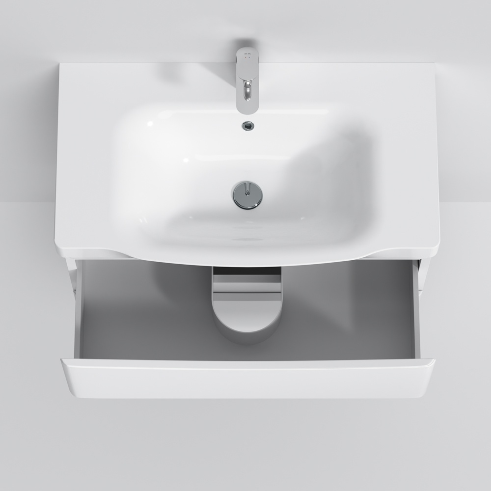 Тумбочка із умивальником для ванної AM.PM Like 80x65x49см підвісна білий M80-FHX0802-WC0802-38