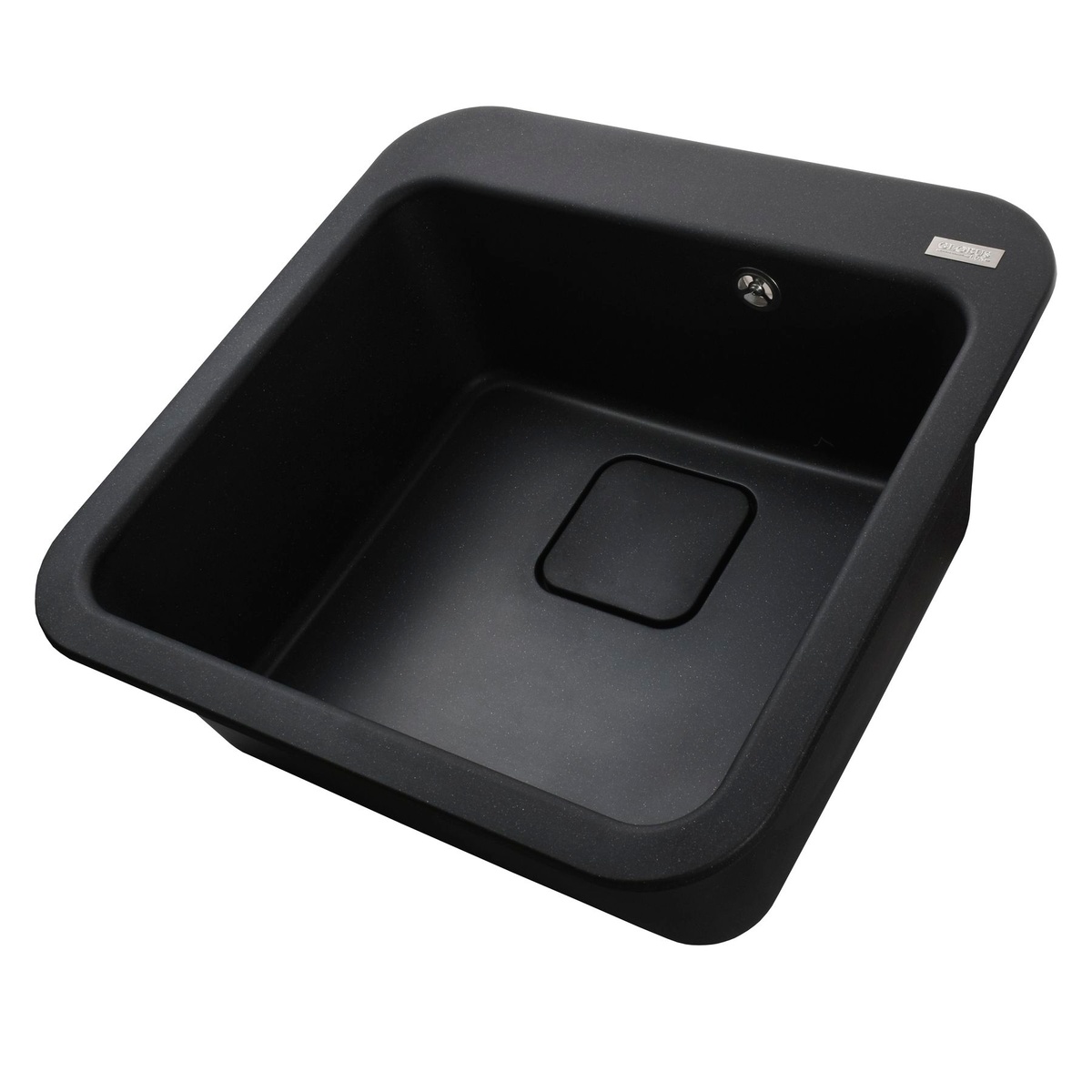 Мийка для кухні гранітна квадратна GLOBUS LUX BARBORA 510x510x190мм без сифону чорна 000007953