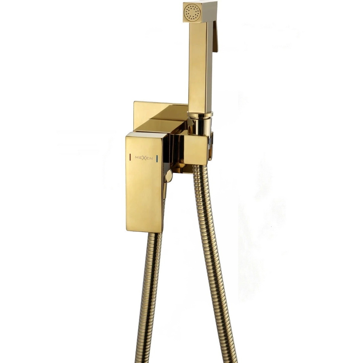 Змішувач для гігієнічного душу MEXEN Cube прихованого монтажу золотий латунь 70x70мм MEX-7599150-50
