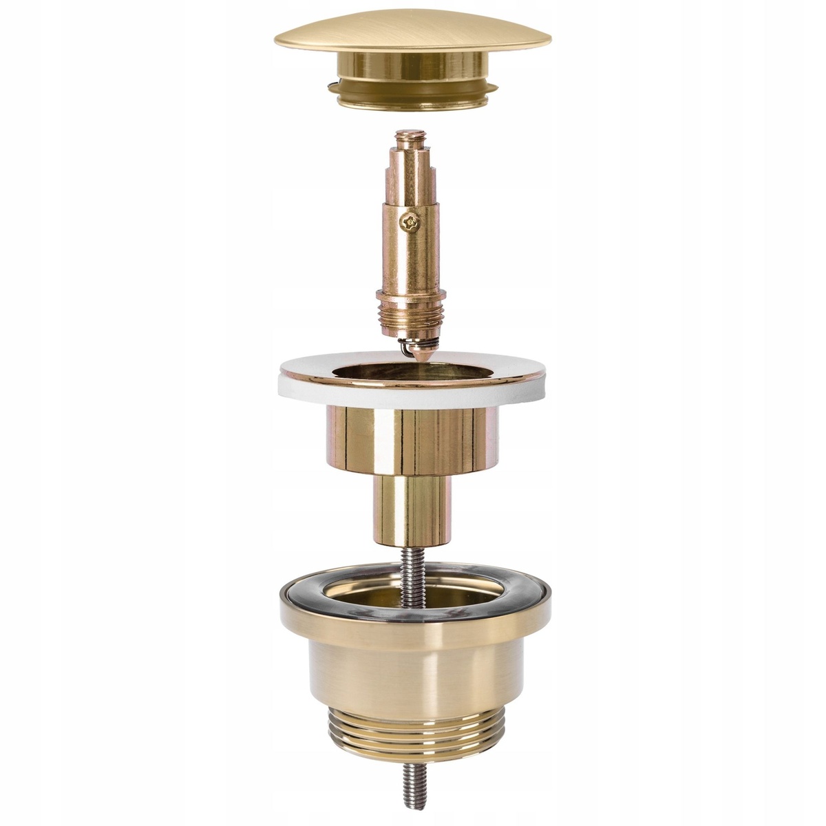 Донный клапан нажимной для раковины REA KLIK-KLAK мм без перелива латунь 1 1/4" матовый золотой REA-A8585