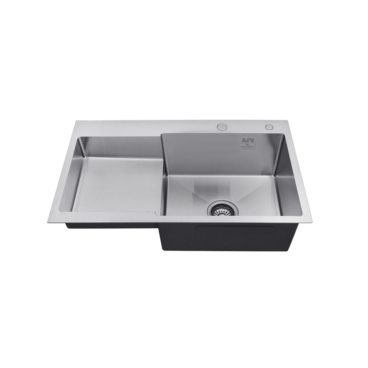 Мийка для кухні із нержавіючої сталі прямокутна KRONER KRP Gebürstet-7848RHM 780x480x220мм матова 1мм із сифоном CV030022