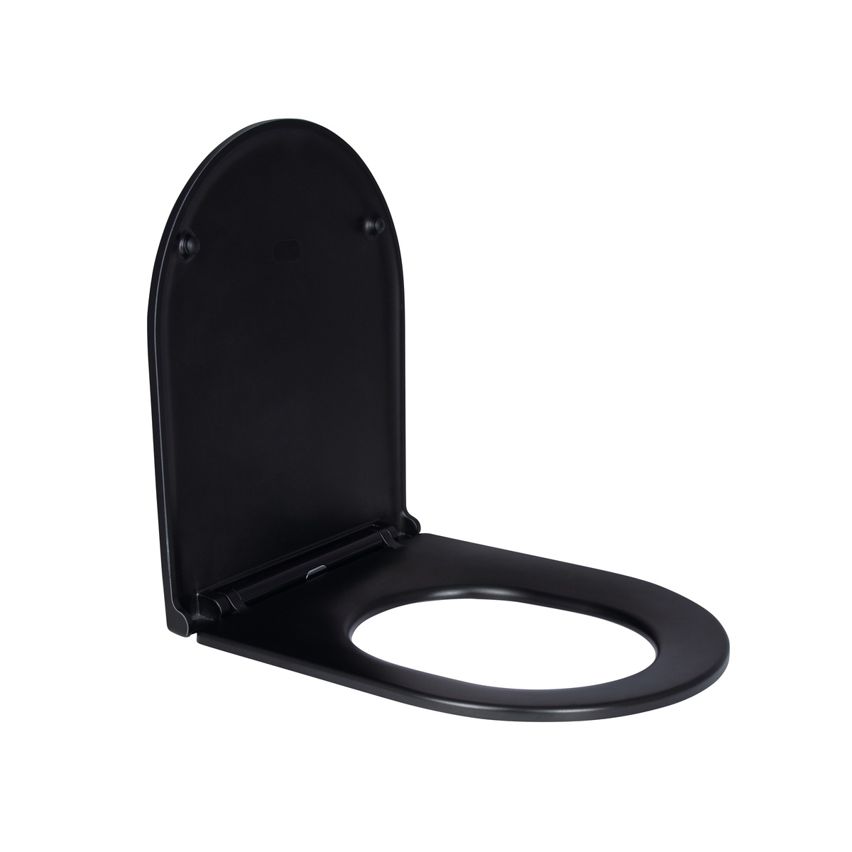 Сидіння для унітазу Q-TAP Slim QT99HY2411MB із мікроліфтом дюропласт 360x430мм швидкознімне 135мм між кріпленнями чорне