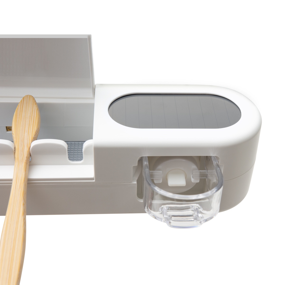 Органайзер для зубных щеток и пасты со стерилизатором MVM USB-порт округлый пластиковый белый BP-36 WHITE