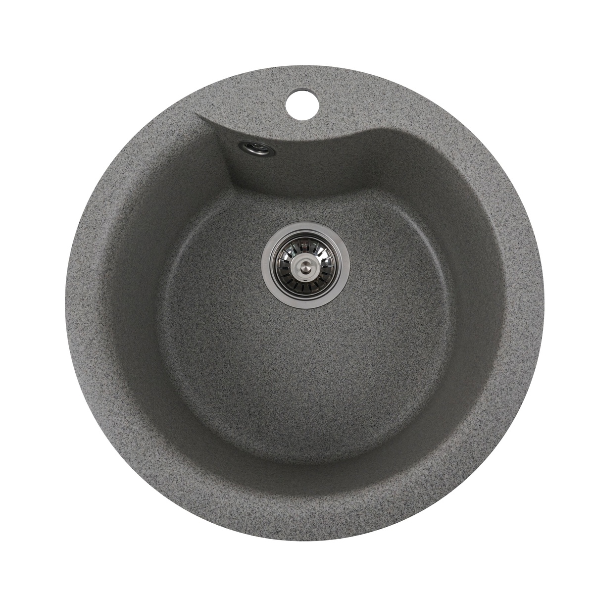 Мийка для кухні гранітна кругла PLATINUM 480 TURAS 480x480x220мм без сифону сіра PLS-A25044