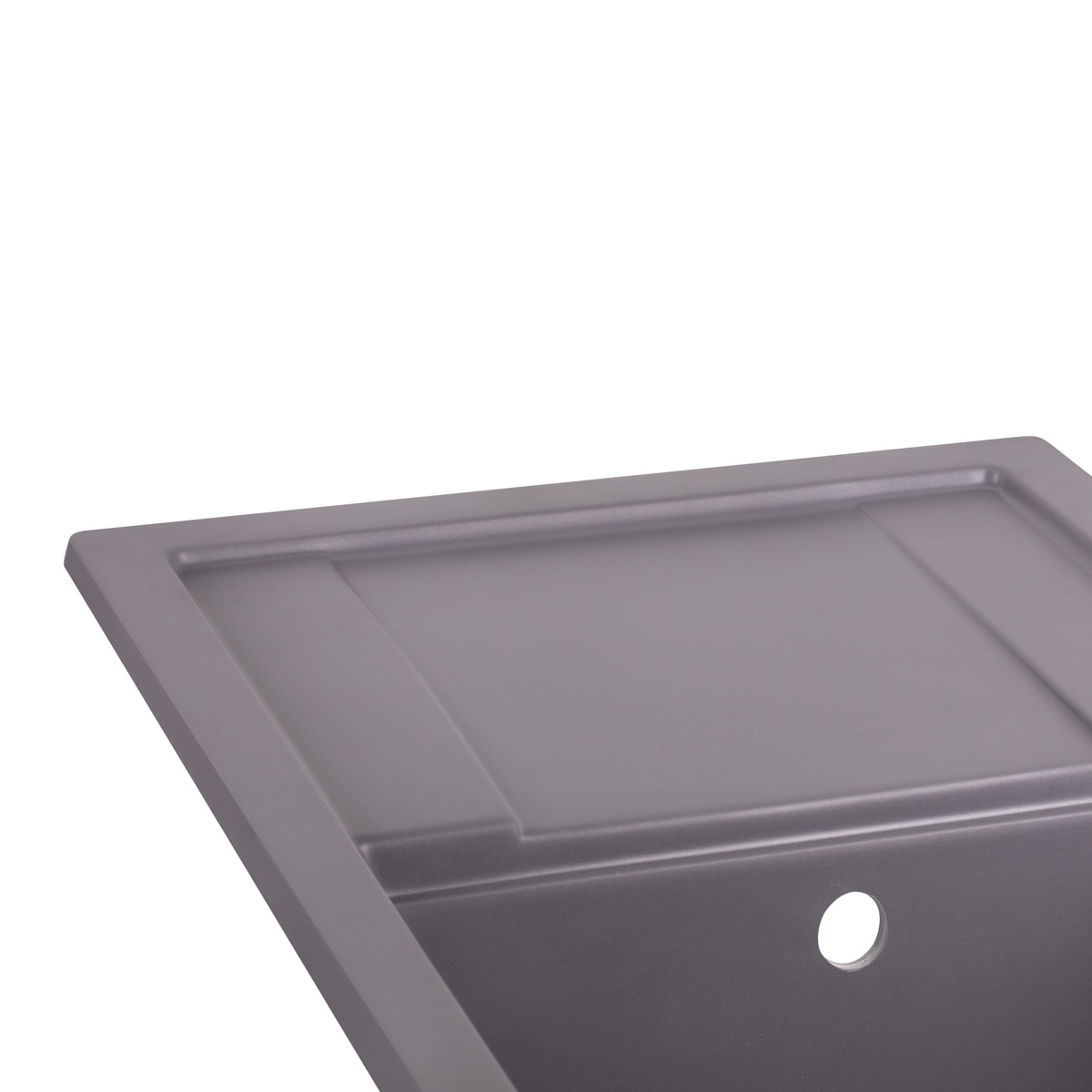 Кухонна мийка керамічна прямокутна Q-TAP CS 495мм x 725мм сірий із сифоном QT7449GRE471