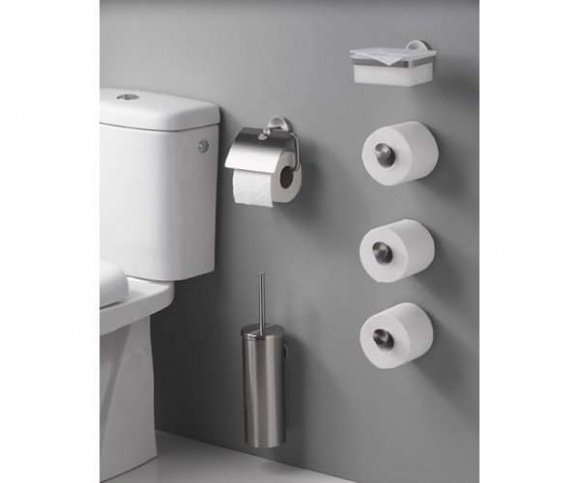 Тримач для туалетного паперу із кришкою HACEKA Kosmos TEC сатин метал 1114280