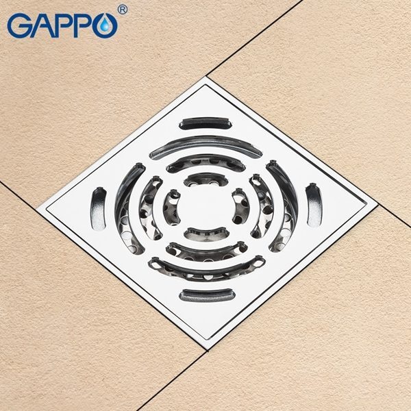 Трап для душа GAPPO 100x100мм вертикальный выпуск хром G81052