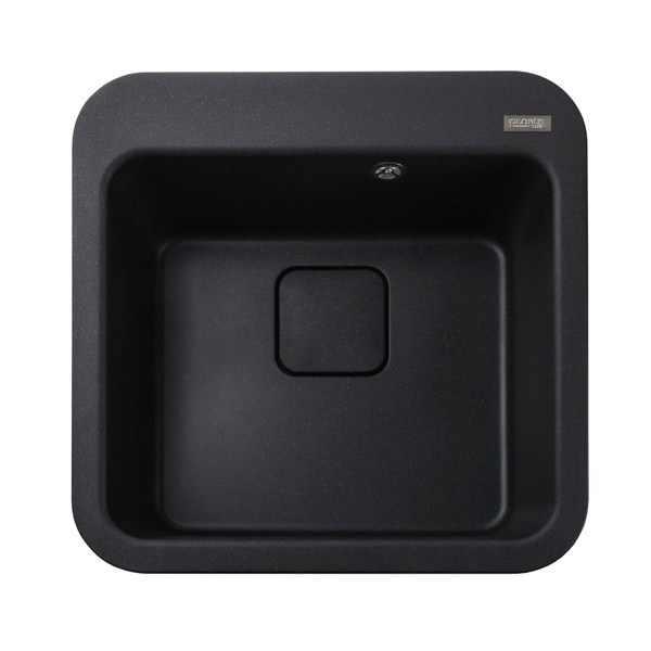 Мойка для кухни гранитная квадратная GLOBUS LUX BARBORA 510x510x190мм без сифона черная 000007953