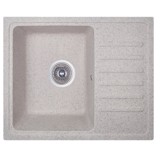 Кухонна мийка керамічна прямокутна COSH 550мм x 450мм сірий із сифоном COSH5546K210