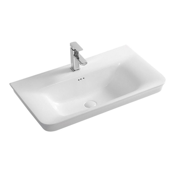 Раковина врезная для ванной на столешницу 810мм x 480мм VOLLE белый прямоугольная 13-01-80W