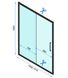 Двері скляні для душової ніші універсальні розсувні двосекційні REA RAPID SLIDE 195x150см прозоре скло 6мм профіль чорний REA-K6405 2 з 6