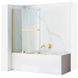 Шторка для ванны стеклянная REA Fabian универсальная двухсекционная раздвижная 140x100см прозрачная 5мм профиль золотой REA-K6527 1 из 6