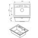 Мийка для кухні гранітна прямокутна FERRO Mezzo II 580x480x176мм із сифоном сіра DRGM1/48/58GA 2 з 3