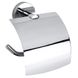 Тримач для туалетного паперу із кришкою BEMETA OMEGA округлий металевий хром 104112012 1 з 2