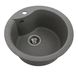 Мийка для кухні гранітна кругла PLATINUM 480 TURAS 480x480x220мм без сифону сіра PLS-A25044 4 з 5