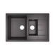 Кухонная мойка керамогранитная прямоугольная LIDZ BLA-03 500мм x 780мм черный на полторы чаши без сифона LIDZBLA03780495200 1 из 4