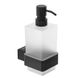 Дозатор для жидкого мыла GENWEC Pompei настенный на 250мл прямоугольный стеклянный черный GW05 59 04 03 1 из 2
