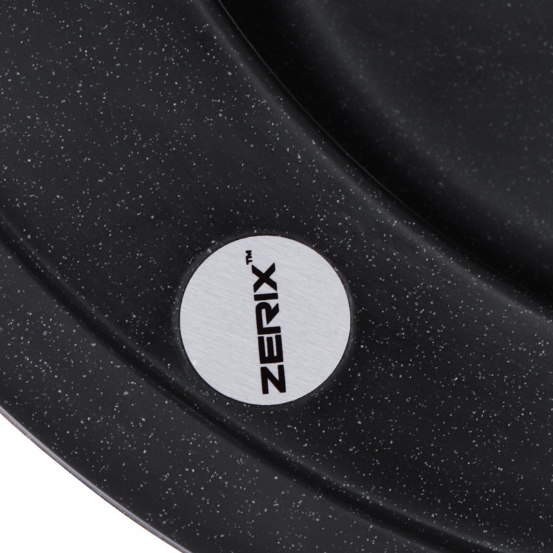 Мойка для кухни гранитная круглая ZERIX ZS-510R-03 510x510x200мм с сифоном черная ZX4532