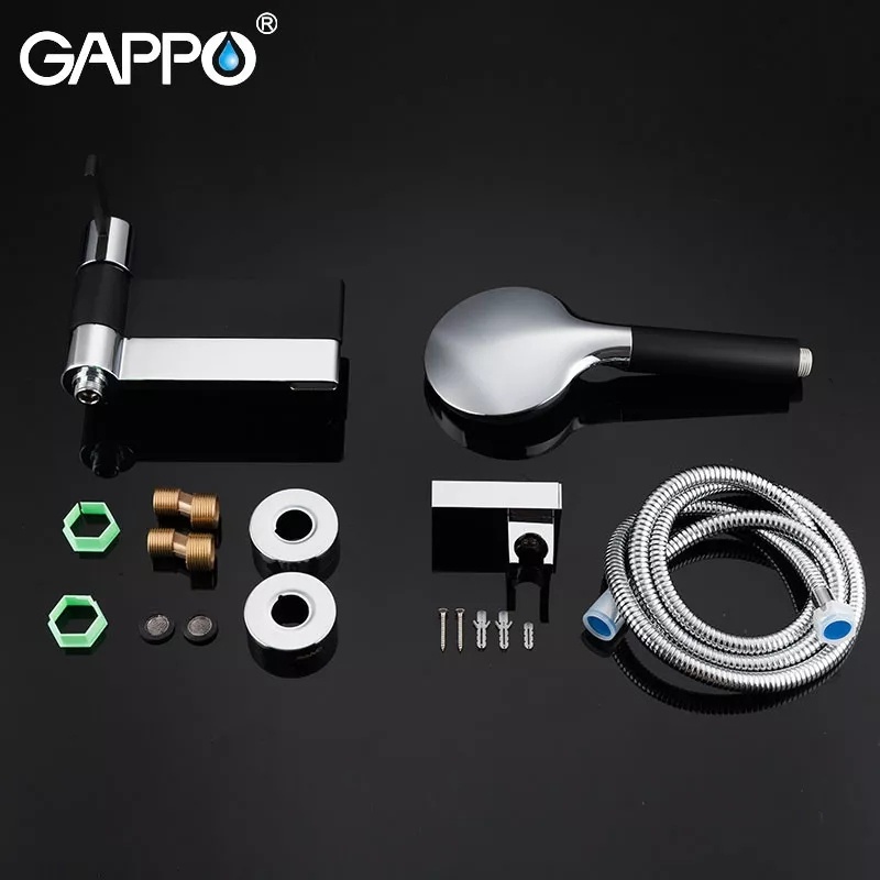 Змішувач для ванної одноважільний із коротким виливом GAPPO чорний латунь G3281