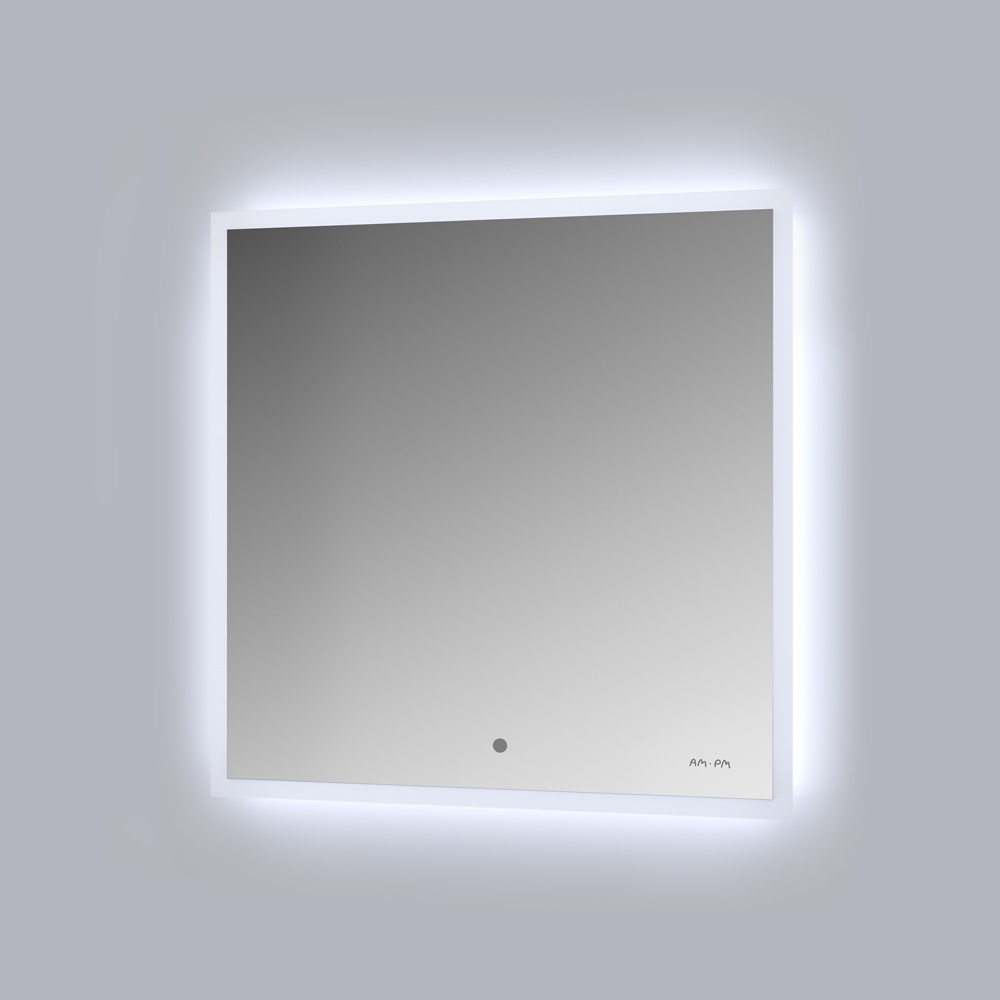 Дзеркало квадратне у ванну AM.PM Spirit 2.0 60x60см із підсвіткою сенсорне увімкнення антизапотівання квадратне M71AMOX0601SA