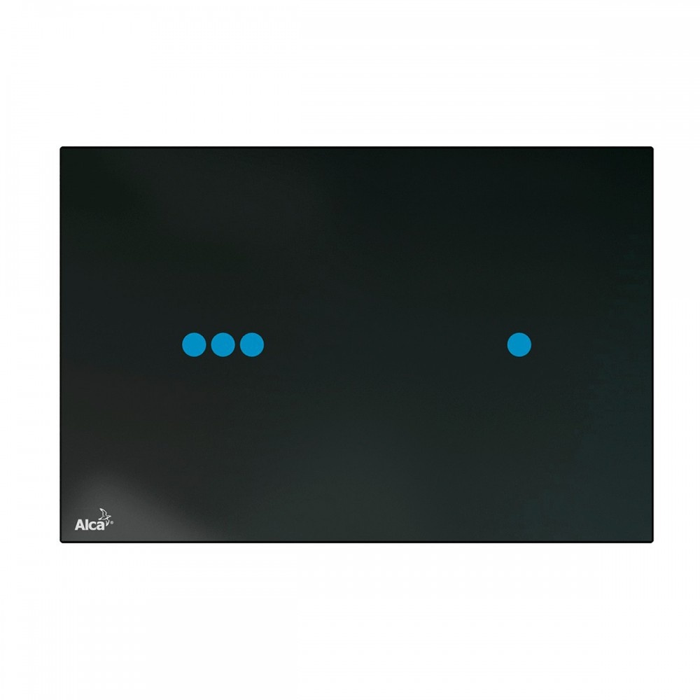 Кнопка слива для инсталляции сенсорная ALCAPLAST стекляная двойная глянцевая чорная NIGHT LIGHT-3