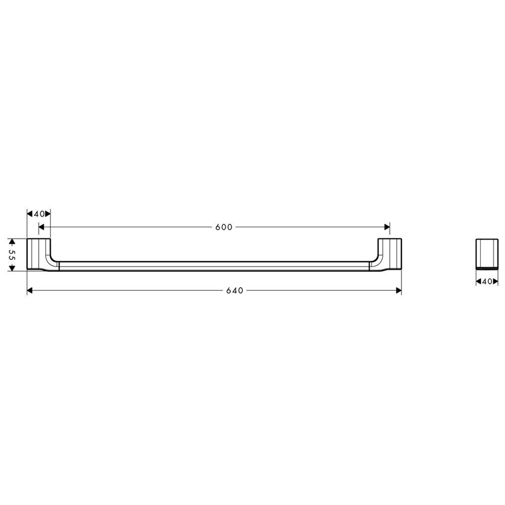 Держатель для полотенец HANSGROHE AXOR Urquiola 42460000 640мм прямоугольный металлический хром