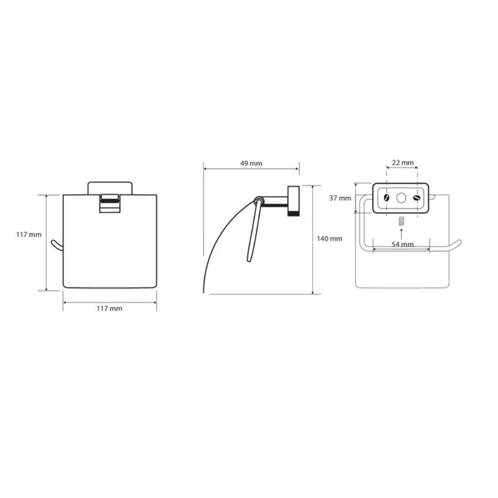 Держатель для туалетной бумаги с крышкой BEMETA Niki прямоугольный металлический хром 153112012